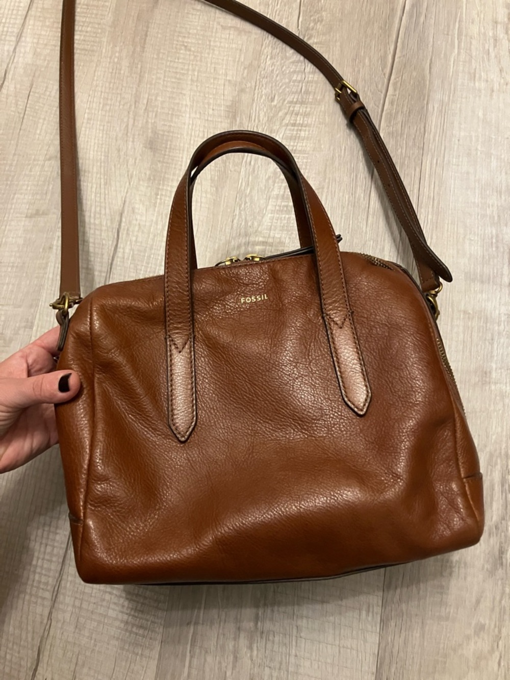 Fossil Sydney Satchel - Brown Leather - cross Body Bag